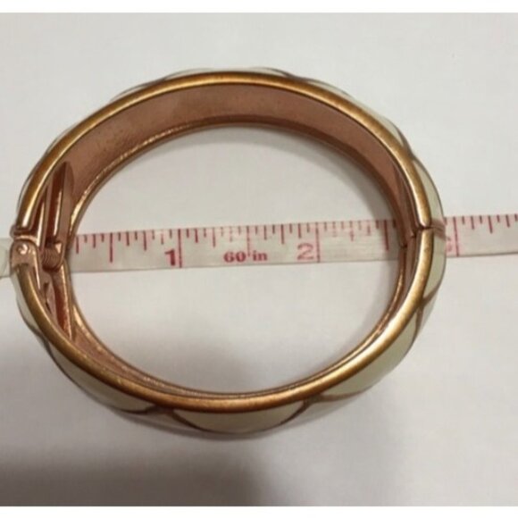 Premier Designs Copper And Cream Clapper Bangle - Picture 5 of 7